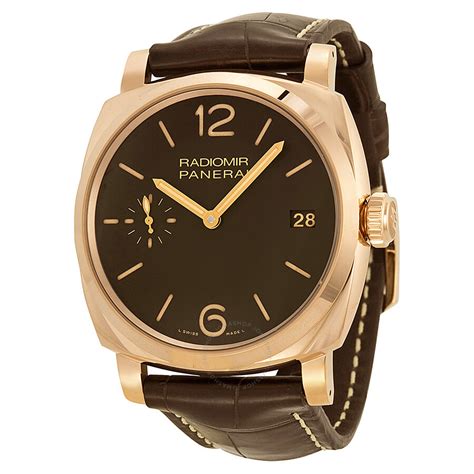 Panerai Radiomir Brown Dial 18kt Rose Gold Men's Watch